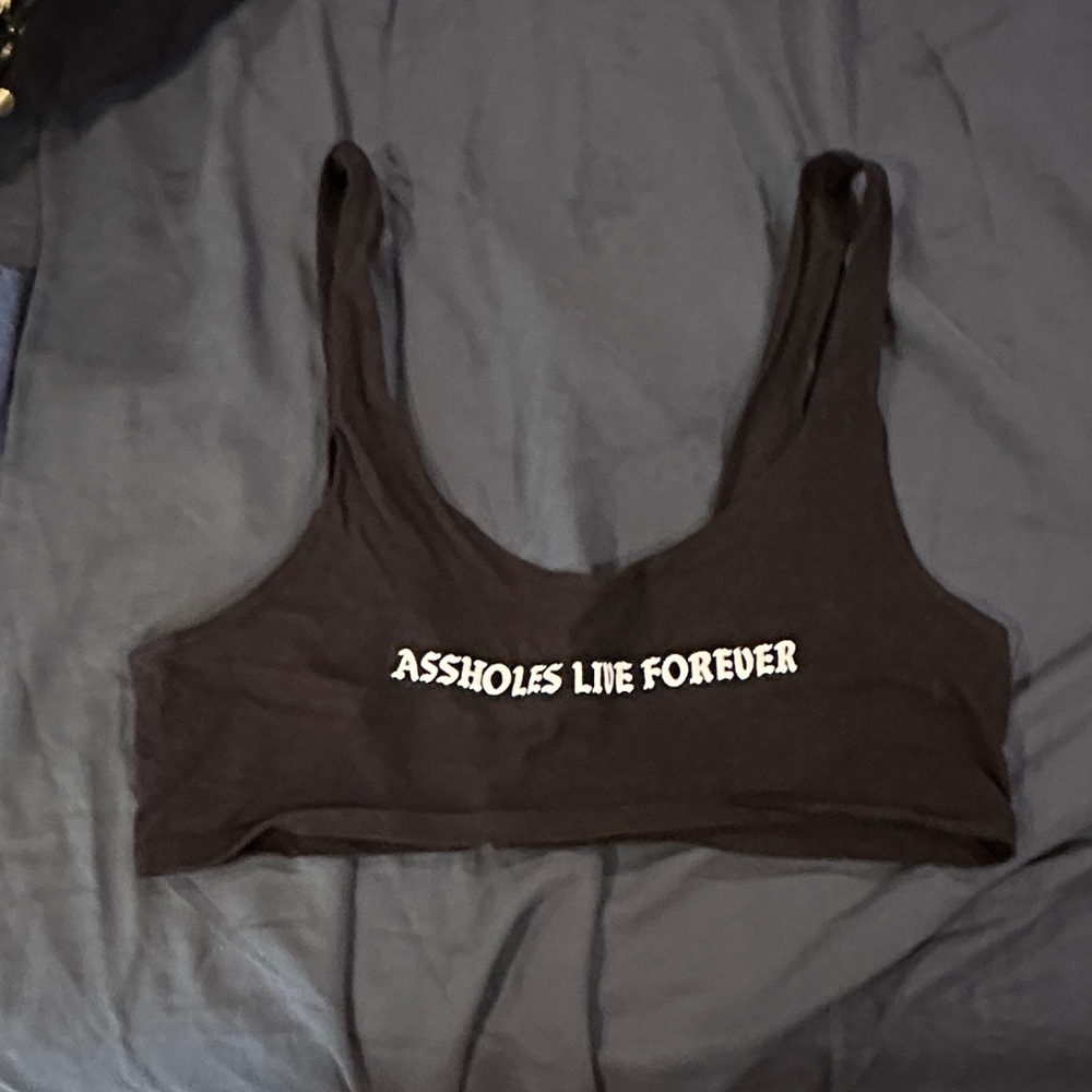 Assholes Live Forever Black Crop Top